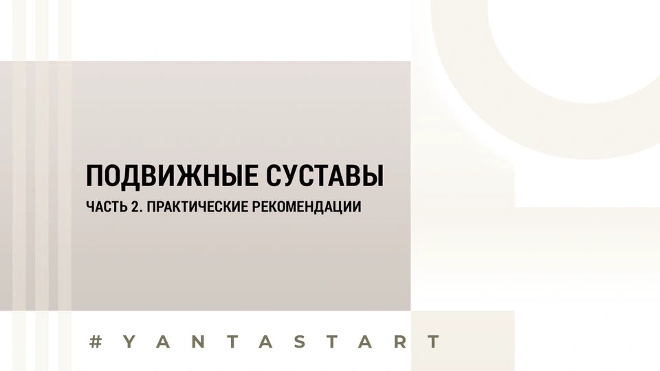 Вебинар 3 | Подвижные суставы | Часть 2